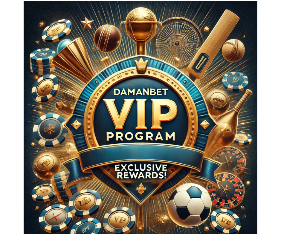 Damanbet VIP Program logo with a gold emblem and various gaming elements